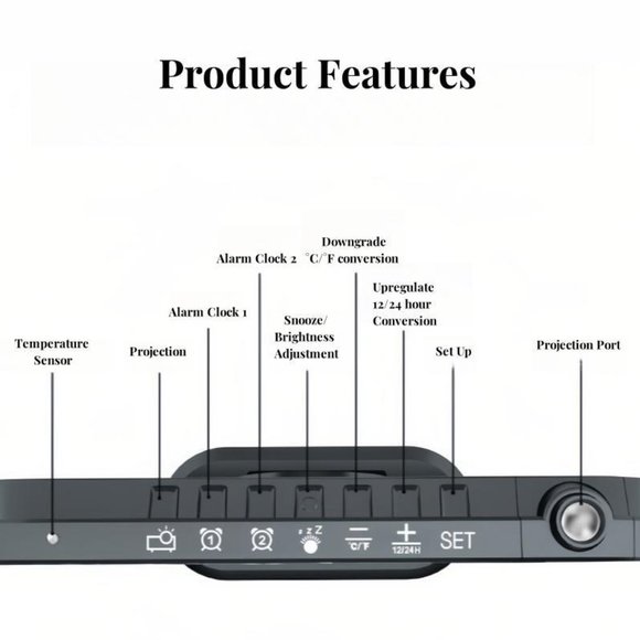 Multifunctional Creative LED Projection Clock - Picture 7 of 16